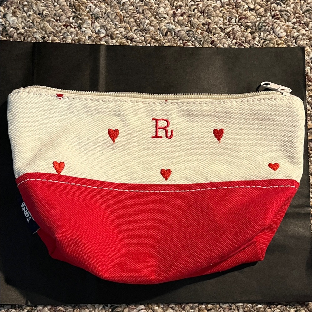 Red and Cream Heart Patterned Women's Bag